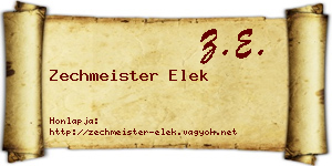 Zechmeister Elek névjegykártya